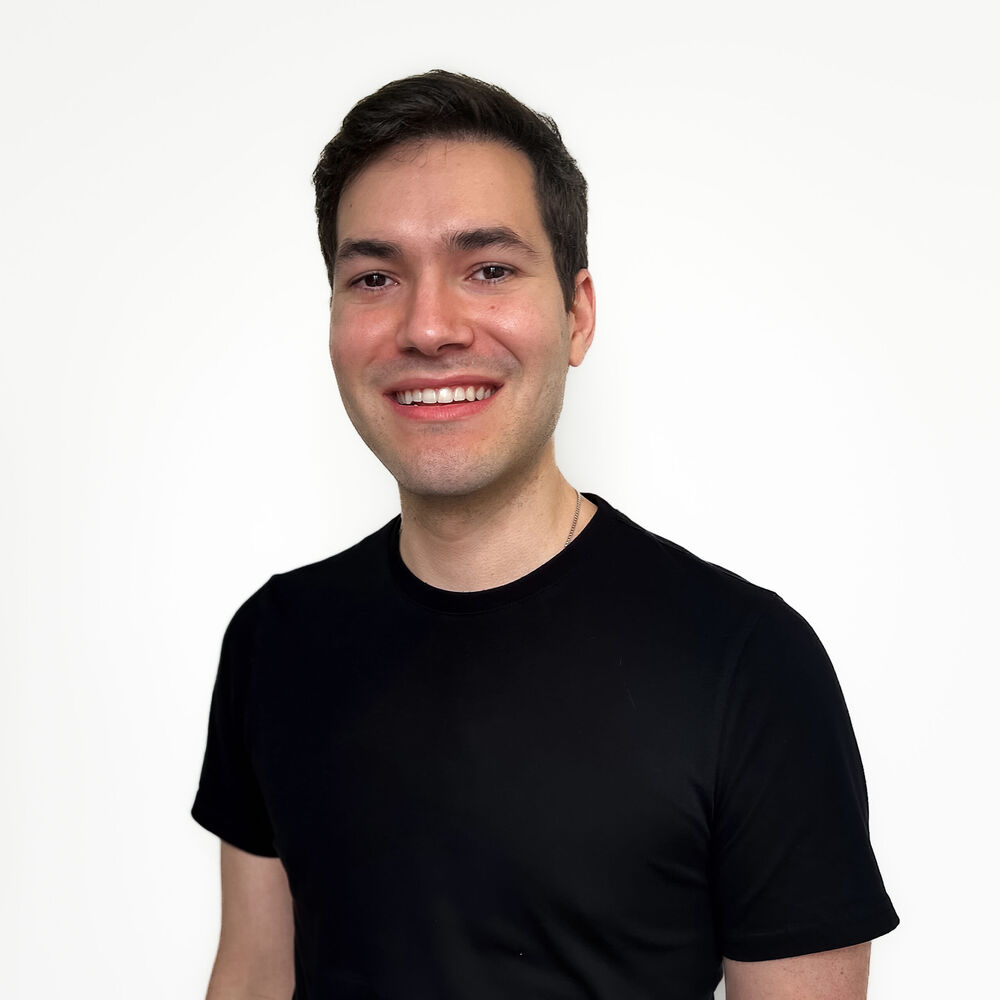 Manny Tamargo, founder of MANU, in a black T-shirt.